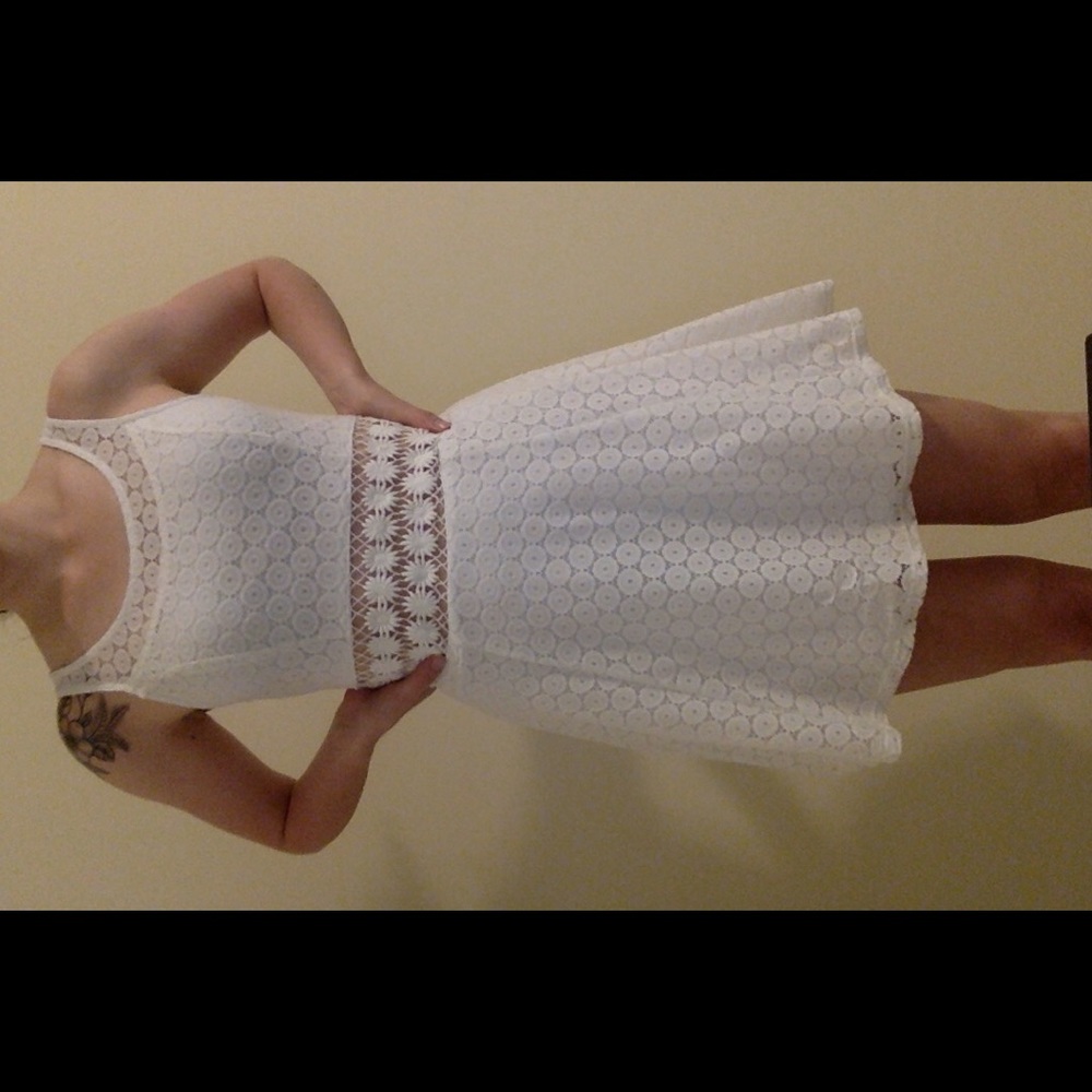 White dress with waist cutout